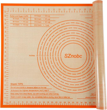 Non-slip Silicone Pastry Mat 28X20 inches Baking Mat with Measurement, Perfect for Dough, Pastry, Pie Crust, Fondant, Cookies, Bread, Pasta, Pizza, Food Grade Kitchen Counter Mats