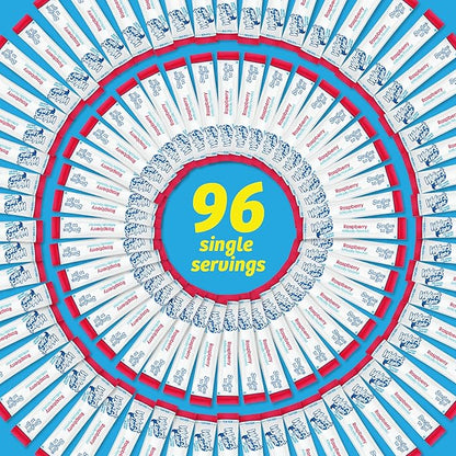 Wyler's Light Singles To Go Powder, Water Drink Mix, Raspberry, 8 per Box, 96 total Packets (Pack of 12)