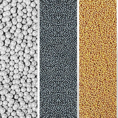 Confect Edible Galaxy Sprinkles | Sprinkles for Cakes & Cupcakes Decoration | pack of 5 Mix Black, Champagne Gold, Sliver, Grey & Golden Pearl | Vegan, Gluten-Free, Nut-Free, Soy-Free, Dairy-Free, Palm Oil-Free- 5 Oz