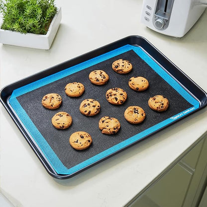 2PCs GUY DREAM Perforated Silicone Baking Mat 11-4/5" x 15-3/4" - 1 Piece Choux Mat for Baking Cookie- Steaming Mesh For Half Size Cooking Sheet - Non-Stick Reusable Oven Liner