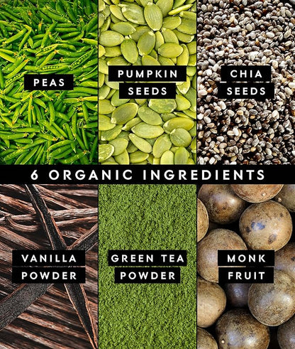 Truvani Vegan Pea Protein Powder | Matcha | 20g Organic Plant Based Protein | 1 Serving | Keto | Gluten & Dairy Free | Low Carb | No Added Sugar