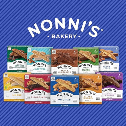 Nonni's Gingerbread Biscotti Holiday Cookies - 6 Boxes Gingerbread Cookies - Gingerbread Christmas Cookies w/Almonds & White Icing - Biscotti Individually Wrapped Cookies - Italian Cookies - 6.88 oz