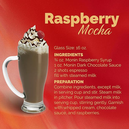Monin - Raspberry Syrup, Sweet and Tart, Great for Cocktails and Lemonades, Gluten-Free, Non-GMO (1 Liter)