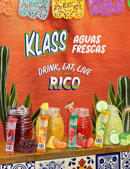 Klass Aguas Frescas | Drink Mix Cucumber Limeade | Sugar Free Drinks! (40 Count Powder Stick Packets)