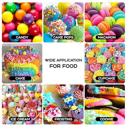Gel Food Coloring - Herbeklab 24 Colors x 0.7 oz Concentrated Gel Based Food Dye Vibrant Icing Colors Neon Food Color for Baking Cake Decorating Cookies