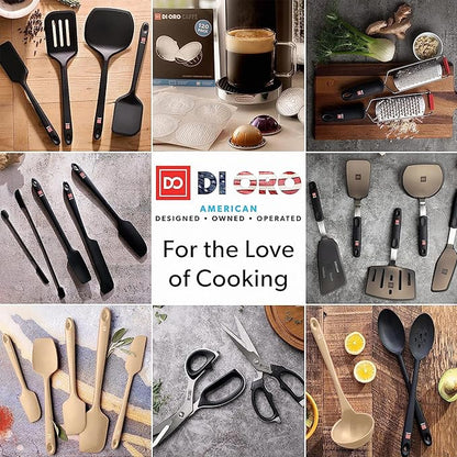 DI ORO Silicone Spatula Set - Rubber Kitchen Spatulas for Baking, Cooking, & Mixing - 600°F Heat-Resistant & BPA Free Silicone Scraper Spatulas for Nonstick Cookware - Dishwasher Safe (5pc, Clay)