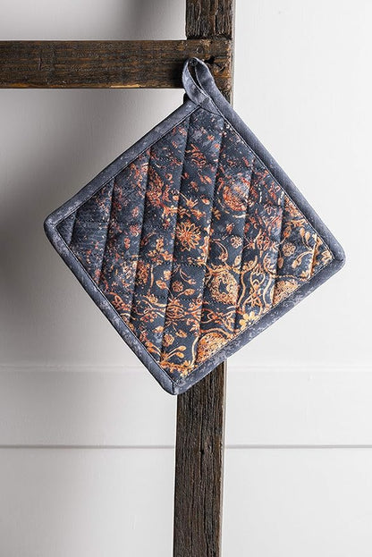Maison d' Hermine Pot Holders 100% Cotton Heat Resistant Potholders 8" x 8" Hot Pads with Loop BBQ, Cooking, Baking, Grilling, Kitchen, Handling Hot Pans (Pack of 1, Imperfection)
