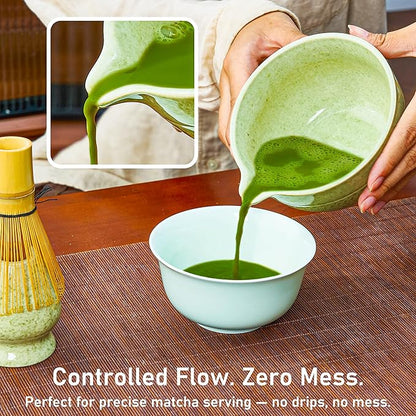 BeSoothe Matcha Whisk Set - Premium Matcha Set 7 Pcs - Ceremony Matcha Powder Kit - Matcha Tea Set for Making Latte - Matcha Whisk Set and Bowl with Scoop&Sifter, Ceramic Bowl - Gift for Matcha Lovers