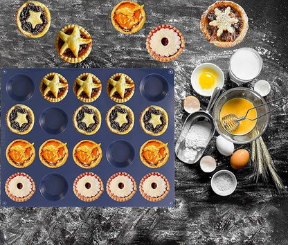 Silicone Tart Mold for Baking, Mini Tart Pan, 2 Inch Mini Pie Pans for Mince Pie, Fruit Pie, Blue(2, 2 INCH)