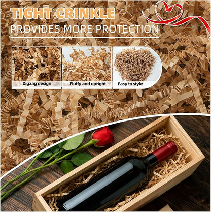 LWWTBS Crinkle Cut Paper 7oz Shredded Packing Grass Cushion Paper for Gift Baskets Christmas Wedding Birthday Bridesmaid Engagement Craft Gift boxes Bags Filler (Brown)