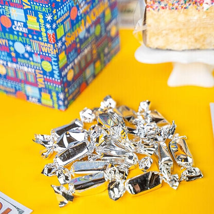 Birthday Billionaire Gift Box by Send A Cake – Ready-to-Gift Music Box with Sweet Caramels & 3" Sprinkle Dot Crispy Cake – No Assembly, Unique Birthday Gift for Women, Men & Kids