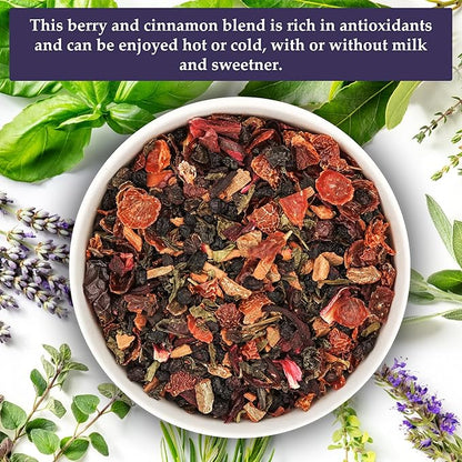 Birdsong Fountain of Pitta: Organic Green Tea Bags with Berries, Rooibos, and Cinnamon | Light, Refreshing and 100% Natural Tea with Health Benefits | 18 Pyramid Tea Sachets