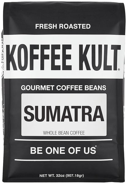 Koffee Kult Sumatra Coffee Beans Dark Roast - Indonesian Fresh Roasted Coffee Beans(Whole Bean, 32oz)