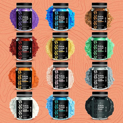 BeePoint Orange Edible Luster Dust 15g - Food Grade, Vibrant Color Shimmer Powdered Dust for Drinks, Cocktails, Cake Decorating, Baking, Chocolates, Candy, Sweets, & Cookies - Vegan & Gluten Free