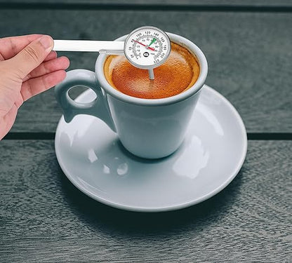 1 3/8 Inch Dial Milk Coffee Food Thermometer with Clip,Best Instant Read Thermometer for The Coffee Drinks,Chocolate Milk Foam,Meat Cooking