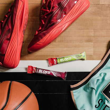 CLIF BLOKS - Tropical Punch Flavor with Caffeine - Energy Chews - Non-GMO - Plant Based - Fast Fuel for Cycling and Running - Quick Carbohydrates and Electrolytes - 2.12 oz. (18 Count)