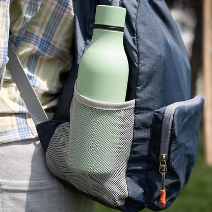 BJPKPK Insulated Water Bottles, 18 oz Stainless Steel Metal Water Bottle with Strap, BPA Free Leak Proof Thermos, Mugs, Flasks, Reusable Water Bottle for Sports & Travel, Macaron Green