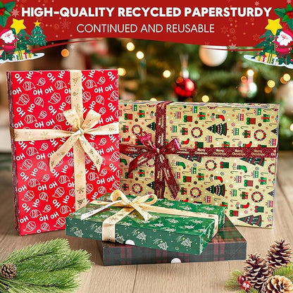 YANGTE 12 Pack Large Christmas Boxes for Presents, Assorted Sizes Christmas Gift Boxes with lids, 17" Premium Clothing Boxes for Robe and Shirt