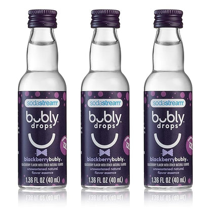 SodaStream - Blackberry bubly Drops, Unsweetened Natural Flavor, No Calories or Sweeteners, Makes 36 cans, Seltzer Flavor, 4 Fl Oz (Pack of 3)