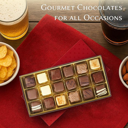Luxury Milk Chocolate Truffles Gift Box – 18 Piece Assorted Belgian-Style Holiday Chocolates – Gourmet Candy for Christmas Gifts, Stocking Stuffers, Birthdays, Anniversaries & Dessert Platters