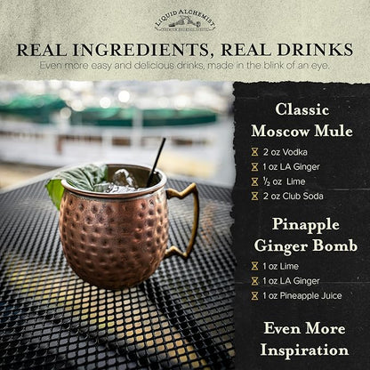 Liquid Alchemist Ginger Syrup for Cocktails - Real Ingredients Make our Liquid Ginger Puree for Cocktails the Perfect Moscow Mule Cocktail Syrup - Our Mixer is Non-GMO & Vegan (25 oz)