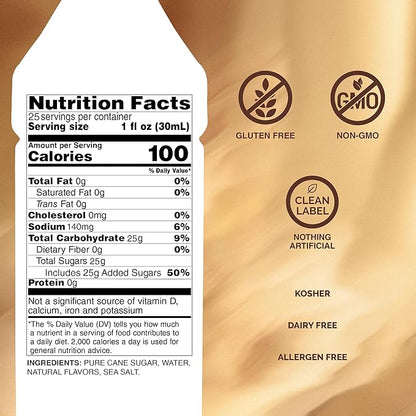 Monin - Salted Caramel Syrup, Natural Flavors, Great for Mochas, Lattes, Smoothies, Shakes, and Cocktails, Non-GMO, Gluten-Free (750 ml)
