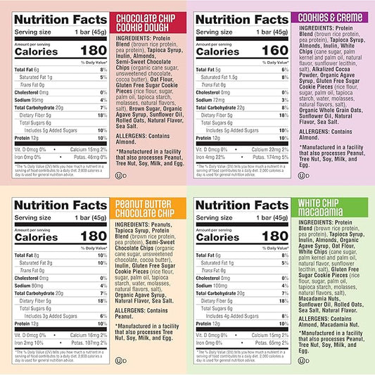 Lenny & Larry’s Cookie-fied Protein Bar Variety Pack – 4 Flavors – 8 x 1.59oz Vegan Protein Bars – High Protein Snacks with 12g Plant Protein & 5g Fiber – Gluten Free Snack – Non-GMO