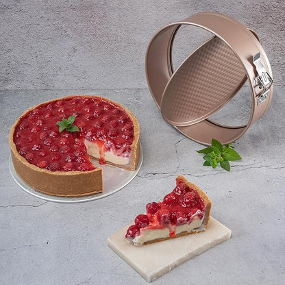 Non Toxic Nonstick 9 inch Springform Pan | 9'' Cheesecake Mold | Leakproof Spring-form Round Cake Pans | Nontoxic Non Stick Spring Form Pan for Baking | Spring-Form Pans Leak Proof