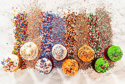 Bakerpan Patriotic Nonpareils Sprinkles - 7 Ounces Patriotic Sprinkles for Cake Decorating - Edible Nonpareils for Cupcakes, Ice Cream, Cake Decorations (Made in USA)