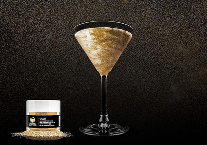 Gold BREW GLITTER Edible Glitter For Drinks, Cocktails, Beer, Garnish Glitter & Beverages | KOSHER & HALAL Certified | 100% Edible & Food Grade | Vegan, Gluten, Nut Free (25g, Gold)