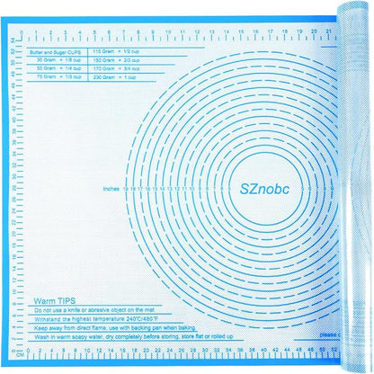 Silicone Pastry Mat 36'' By 24'' Extra Large Baking Mat with Measurements for Dough Rolling, Kneading Board, Kitchen Counter Mats for Dough, Pastry, Fondant, Pie Crust, Cookies, Bread, Pasta, Pizza