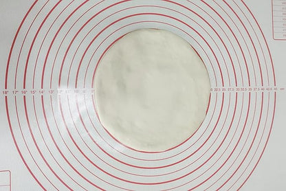 Yansumi silicone pastry non stick baking mat with measurement fondant mat with three sizes for silicone baking mat, counter mat, dough rolling mat,fondant/pie crust mat. (XXL, 32"L x 24"W,Red)
