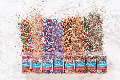 Bakerpan Christmas Jimmies Sprinkles - 6 Ounces Edible Sprinkles for Cake Decorating, Cupcakes, Ice Cream, Cake Decorations (Made in USA)