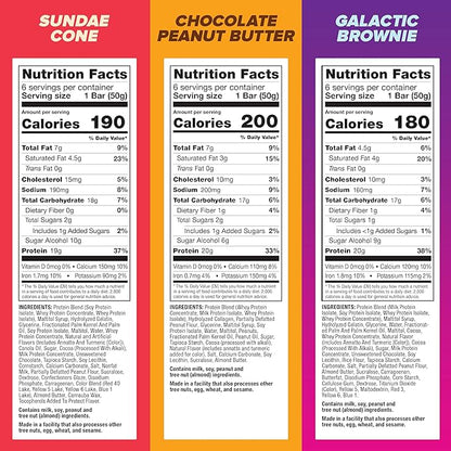 Pure Protein 18 Count Variety Pack - Galactic Brownie, Sundae Cone, Chocolate Peanut Butter