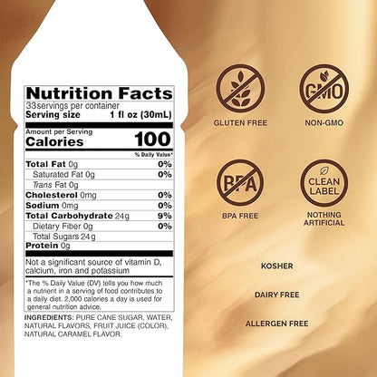 Monin - Caramel Syrup, Rich and Buttery, Great for Desserts, Coffee, and Cocktails, Gluten-Free, Non-GMO (1 Liter)