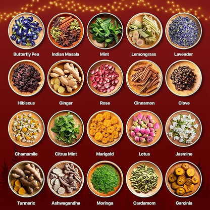 BLUE TEA - Advent Calendar 2025 (Blue) - 24 Tea Bags - Plant Based - 24 Unique Tea | Limited Edition | Sampler & Variety Pack | Caffeine Free - Herbal Tea - Christmas Holiday Unique Advent Calendar Tea Gift Set | Gift Idea for Men and Women