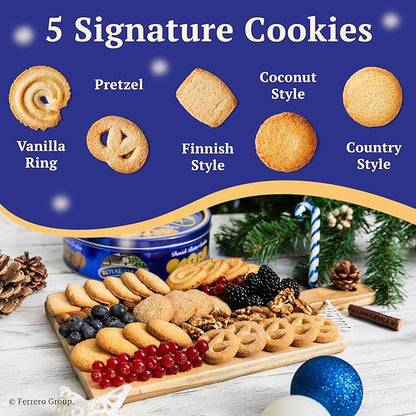 Royal Dansk Danish Butter Cookies, Premium Assorted Cookies in a Gift Tin, Great for Sharing and Gifting, 24 oz