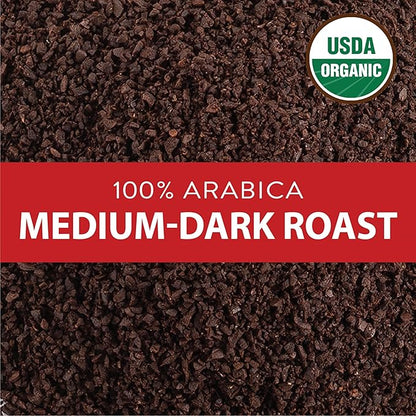 SF Bay Coffee Organic Rainforest Blend 28 oz Bag, Ground Medium Dark Roast, USDA Organic