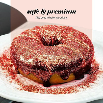 BeePoint Burgundy Edible Luster Dust 15g - Food Grade, Vibrant Color Shimmer Powdered Dust for Drinks, Cocktails, Cake Decorating, Baking, Chocolates, Candy, Sweets, & Cookies - Vegan & Gluten Free