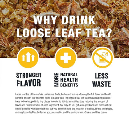 Tiesta Tea - Citrus Sunburst, Loose Leaf, Tropical Citrus Herbal Tea, Premium Blend, Non-Caffeinated Fruit Blend, Make Hot or Iced & Brews Up to 200 Cups, 16 Ounce Resealable Bulk Pouch