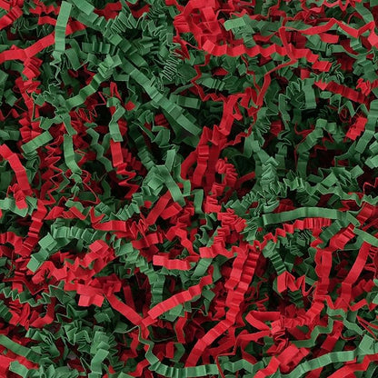 LWWTBS Crinkle Cut Paper 7oz Shredded Packing Grass Cushion Paper for Gift Baskets Christmas Wedding Birthday Bridesmaid Engagement Craft Gift boxes Bags Filler (Christmas)
