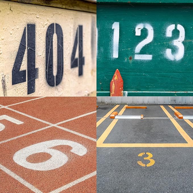 18 Inch Number Stencils Set, Large 0-9 Plastic Address Number Stencils Reusable Cake Digital Templates for Painting on Wall,Wood,Parking Lot,Mailbox and DIY Art Projects