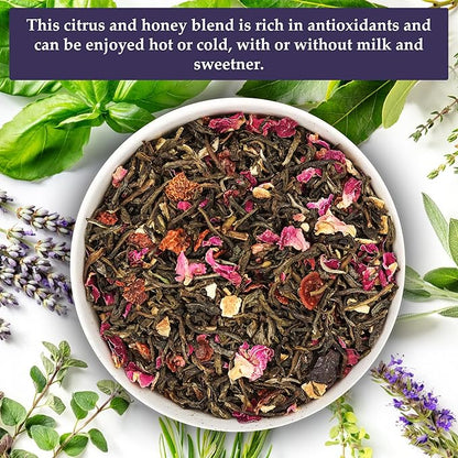 Birdsong Midnight Rosefinch: Organic Jasmine Green Tea with Rose and Orange, Light, Refreshing, Soothing Natural Tea with Citrus and Honey Notes, Medium Caffeine, Loose Leaf Hot Tea