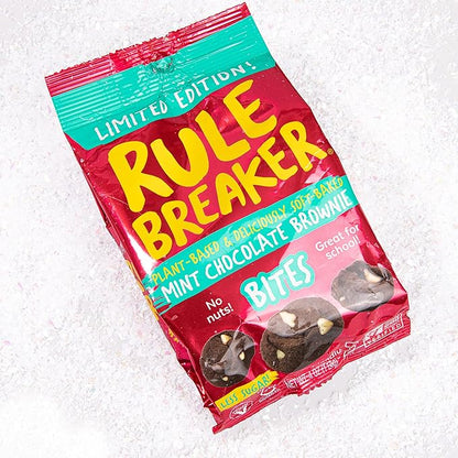 Rule Breaker Vegan & Gluten-Free Cookies | Mint Chocolate Brownie Bites |Plant-Based, Dairy, Nut, Soy, Allergen Free, Kosher | Soft-Baked School Snacks for Kids and Adults (Pack of 3)
