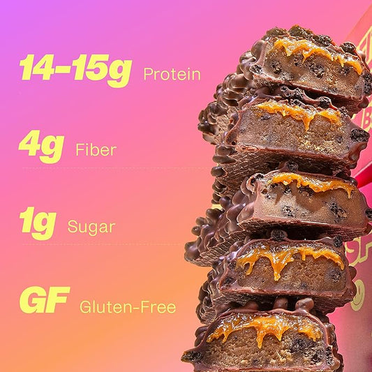 Misfits Protein Bars - High Protein Candy Bars | Gluten Free Plant Based, Low Sugar & Carb, High Fiber Snacks | Variety Pack of 12 (4 Flavors)