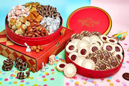 Gluten Free Palace Cookie Gift Basket – Assorted Shortbread Linzer Tart Cookies in Tin – Variety Cookie Gift for Birthday, Anniversary, Adults, Men & Women