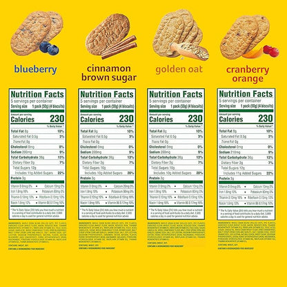 belVita Breakfast Bars Biscuits Variety Pack, 4 Flavors, 30 Total Packs, Christmas Stocking Stuffers, 6 Boxes (4 Biscuits Per Pack)