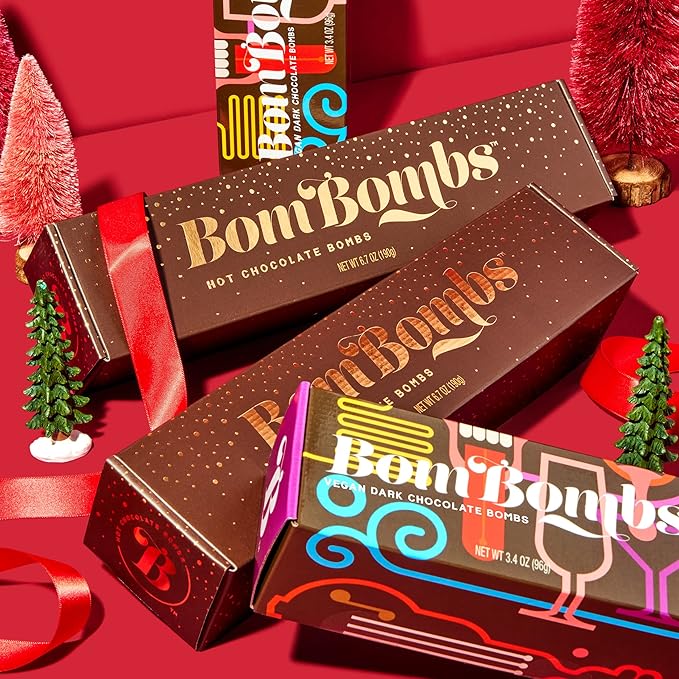 BomBombs, Hot Chocolate Bombs, Includes Fudge Brownie and Caramel Candy Cocoa Bombs Filled with Marshmallows, Pack of 5