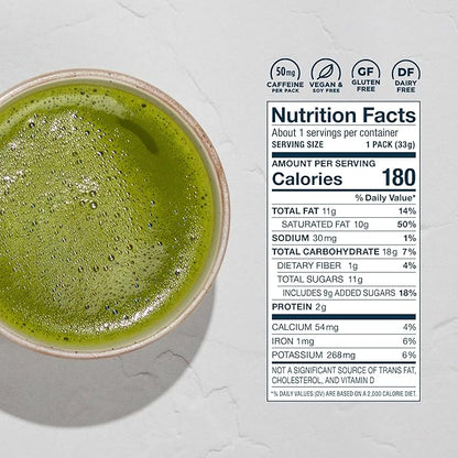 Laird Superfood Instant Latte Matcha, Non-Dairy, Superfood Creamer, Gluten Free, Non-GMO, Vegan, 15pk Sachets