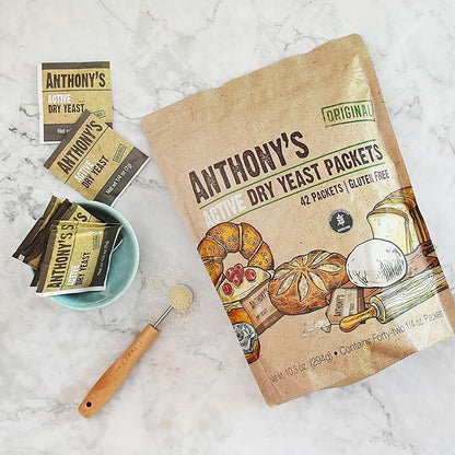 Anthony's Active Dry Yeast Packets, Contains 42 Individual Packets, Gluten Free